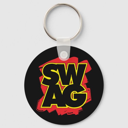 SWAG - Zwart-wit en rood Sleutelhanger (Voorkant)