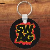 SWAG - Zwart-wit en rood Sleutelhanger (Voorkant)