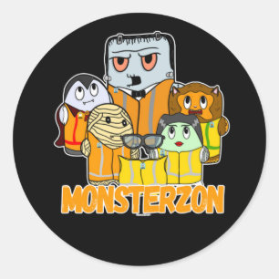 Swagazon Monsters Mummy Frankenstein Dracula Monst Ronde Sticker