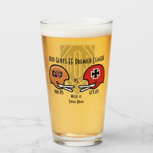 SwagBrag12 Der Rote/Peaky Pint Glass Glas (Voorkant gevuld)