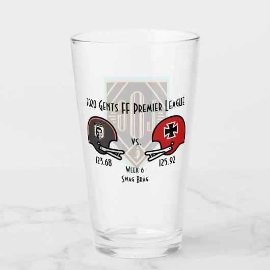SwagBrag6 Der Rote v Lucky Pint Glass Glas (Voorkant)