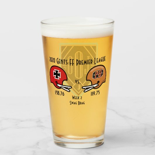SwagBrag Der Rote/Peaky Pint Glass Glas (Voorkant gevuld)