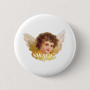 swagg angel cherub ronde button 5,7 cm