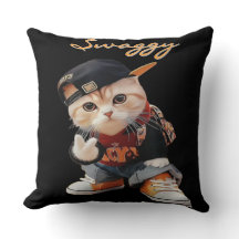 Swaggy Hip-Hop Cat Sierkussen Hoesje voor kinderen