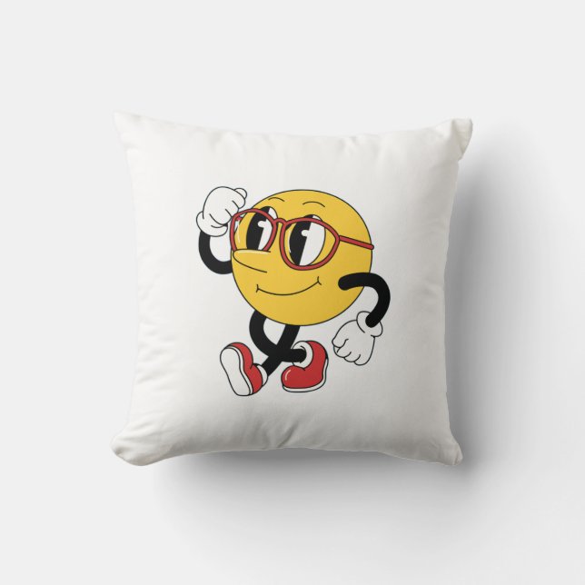 Swagmoji Strut – Cartoon Sierkussen (Voorkant)
