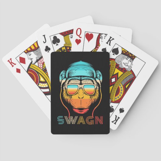 Swagn Retro Monkey Pokerkaarten (Achterkant)