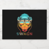Swagn Retro Monkey Sparkling Wijnetiket (Enkel label)