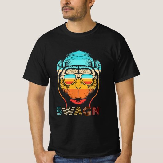 Swagn Retro Monkey T-shirt (Voorkant)