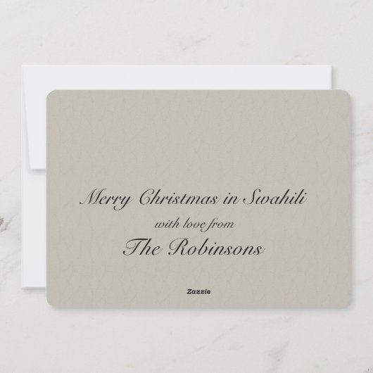 Swahili Kerstmis Feestdagenkaart (Achterkant)