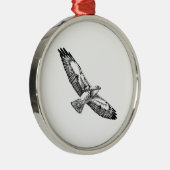 Swainson's Hawk (in vlucht) Metalen Ornament (Rechts)