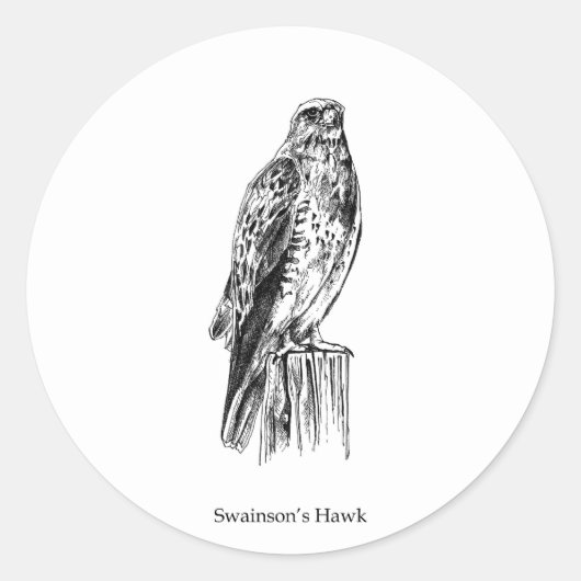 Swainson's Hawk-Logo (doordrenkt) Ronde Sticker (Voorkant)
