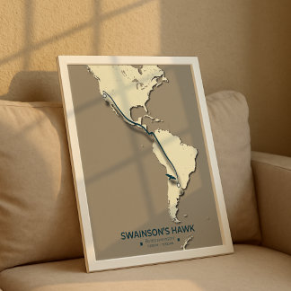 Swainson's Hawk-migratiekaart - minimalistische Vi Poster
