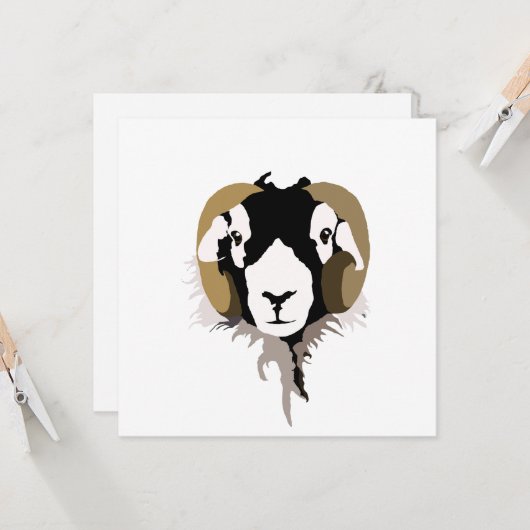 Swaledale schapen kaart (Voorkant / Achterkant in situ)