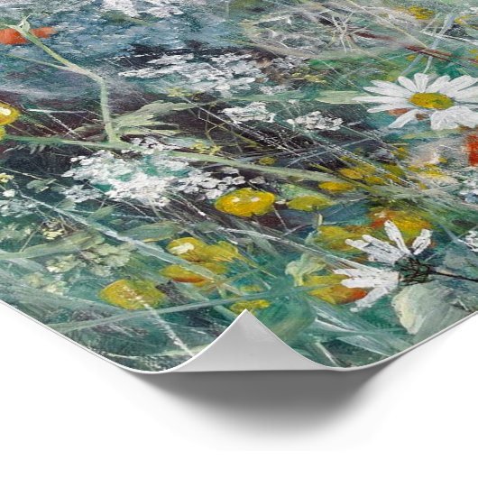 Swallow and Flower Field, Bruno Liljefors Poster (Hoek)