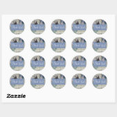  Swallow Bird Cobalt Blue Shabby Dank je wel Ronde Sticker (Vel)