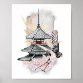 Swallow Bird Japanese Artwork Poster (Voorkant)