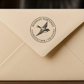 Swallow Bird Retouradres Elegant Vlucht Rubberstempel