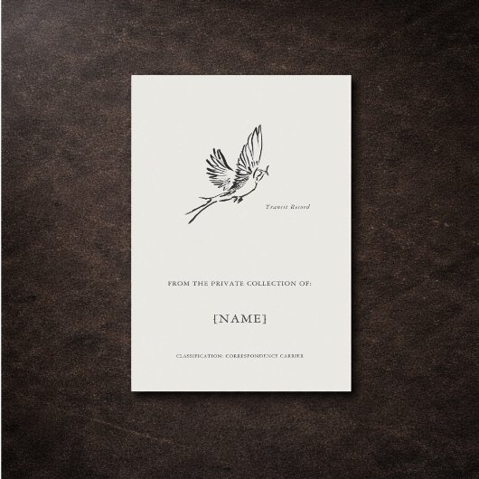 Swallow- Custom Vintage Ex Libris Bookplate Rechthoekige Sticker