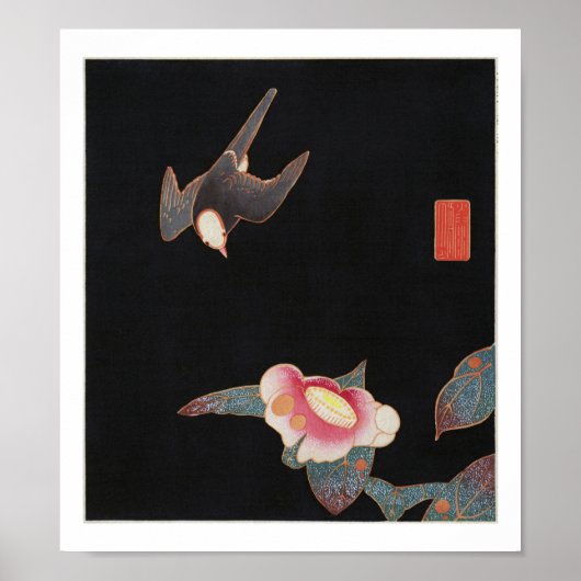 Swallow en Camellia, Jakuchüu Poster (Voorkant)
