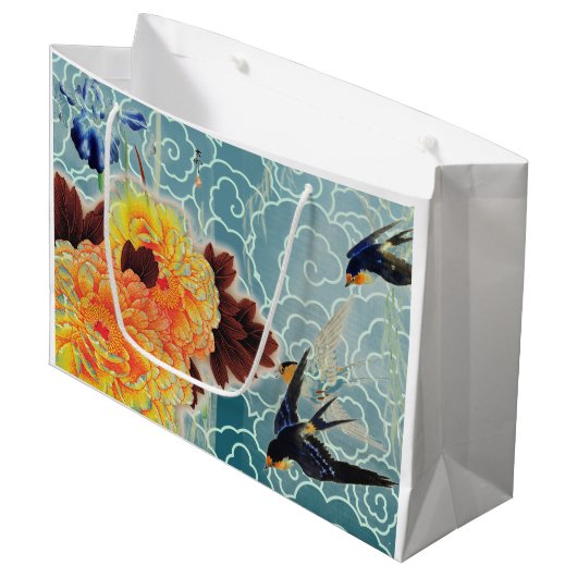 SWALLOW JAPANESE FLOWER Cadeautas (Voorkant Gekanteld)