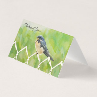Swallow on a Fence - Thinking of You Card Kaart