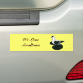 Swallow Pigeon Saxon Zwart Wit Bar Bumpersticker (Op auto)