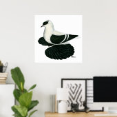 Swallow Pigeon Saxon Zwart Wit Bar Poster (Thuiskantoor)