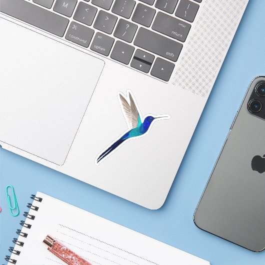 Swallow-tail Hummingbird Sticker (Laptop met iPhone)
