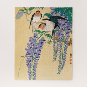 Swallows en Wisteria door Ohara Koson Legpuzzel