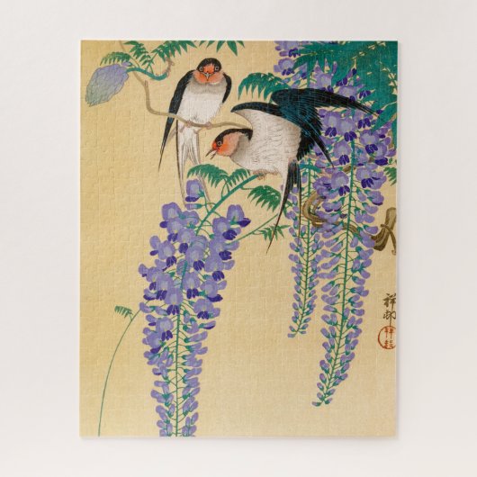 Swallows en Wisteria door Ohara Koson Legpuzzel (Verticaal)
