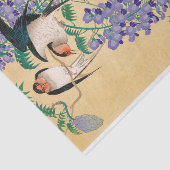 Swallows en Wisteria door Ohara Koson Tissuepapier (Detail)