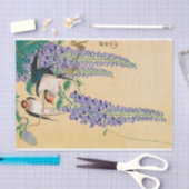 Swallows en Wisteria door Ohara Koson Tissuepapier (Craft)