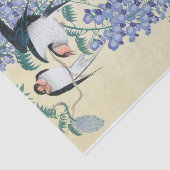 Swallows en Wisteria door Ohara Koson Tissuepapier (Detail)