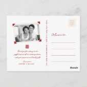 Swallows Flowers & Chinese Heart Weddenschap Dank  Briefkaart (Achterkant)