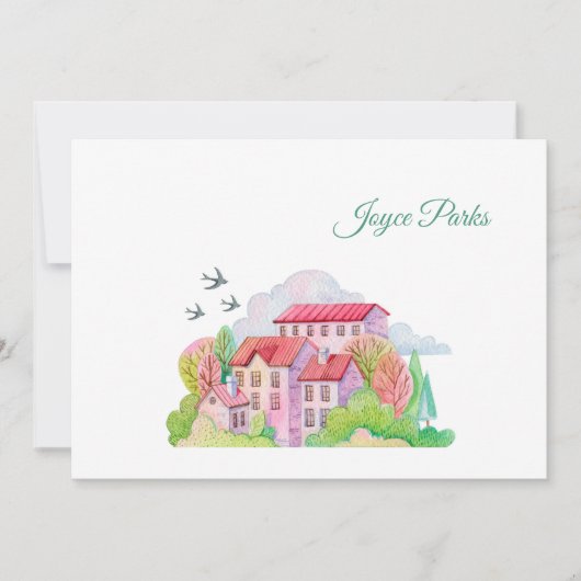 Swallows Return in het voorjaar Gepersonaliseerde  Bedankkaart (Voorkant)