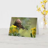 Swallowtail Butterfly Birthday Kaart (Gele Bloem)
