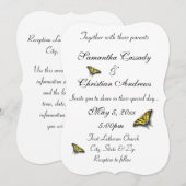 Swallowtail Butterfly Elegante Huwelijksuitnodigin Kaart (Voorkant / Achterkant)