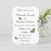 Swallowtail Butterfly Elegante Huwelijksuitnodigin Kaart (Staand voorkant)