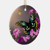 Swallowtail Butterfly en roze Flowers Keramisch Ornament (Rechts)