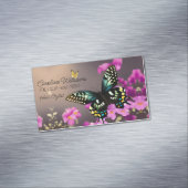 Swallowtail Butterfly en roze Flowers Magnetisch Visitekaartje (Voorbeeld)