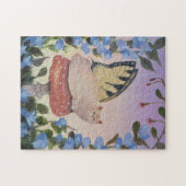 Swallowtail Butterfly Fairy Cat on Mushroom Legpuzzel (Horizontaal)