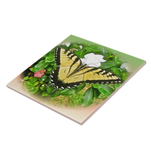 Swallowtail Butterfly - Flowers Tegeltje (Zijkant)