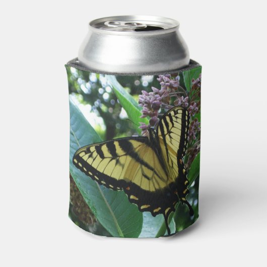 Swallowtail Butterfly I op Milkweed bij Shenandoah Blikjeskoeler (Blikje Achterkant)