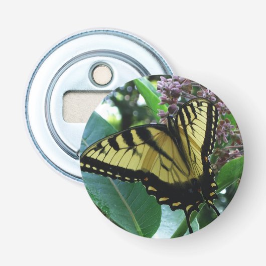 Swallowtail Butterfly I op Milkweed bij Shenandoah Button Flesopener (Voorkant)
