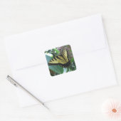Swallowtail Butterfly I op Milkweed bij Shenandoah Vierkante Sticker (Envelop)