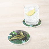 Swallowtail Butterfly I op Milkweed bij Shenandoah Zandsteen Onderzetter (Zijkant)