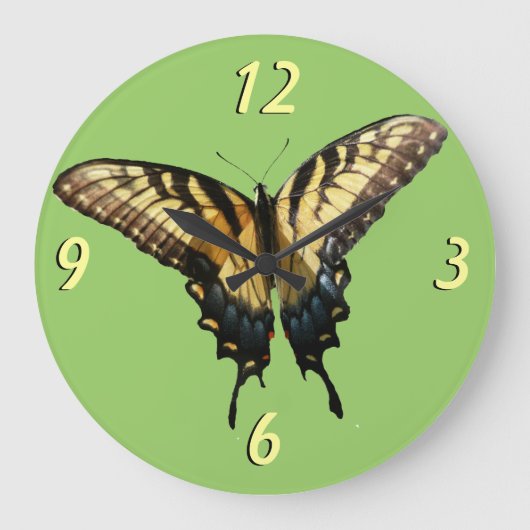Swallowtail Butterfly III Mooie, kleurrijke foto Grote Klok (Voorkant)