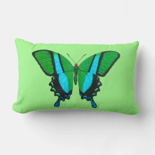 Swallowtail Butterfly in Green, Turquoise & Black Kussen