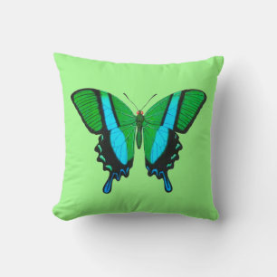 Swallowtail Butterfly in Green, Turquoise & Black Kussen