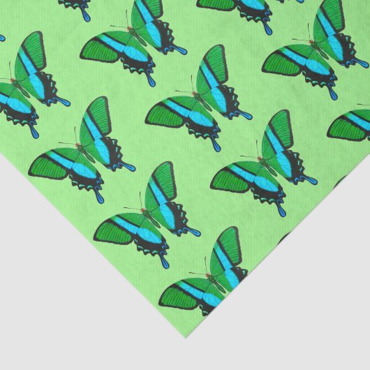 Swallowtail Butterfly in Green, Turquoise & Black Tissuepapier (Detail)